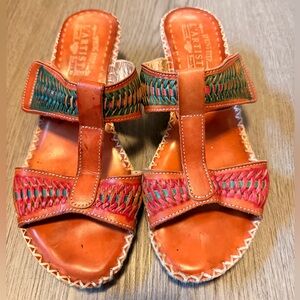 Spring Step L’Artiste Wedge Woven Strappy Sandals - Size 38